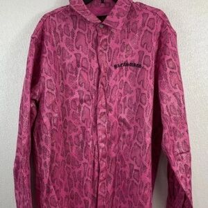 Stylish Pink Snake Print Men's Shirt NWT